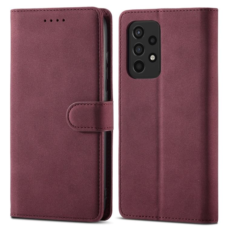 For Samsung Galaxy A52 5G/4G Frosted Anti-theft Brush Horizontal Flip Leather Case with Holder & Card Slots & Wallet