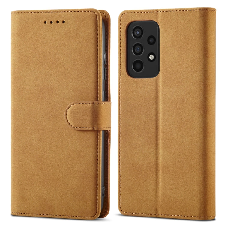 For Samsung Galaxy A52 5G/4G Frosted Anti-theft Brush Horizontal Flip Leather Case with Holder & Card Slots & Wallet
