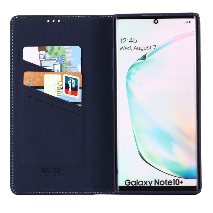 For Galaxy Note 10+ GEBEI PU+TPU Horizontal Flip Protective Case with Holder & Card Slots