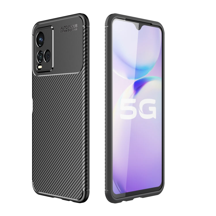 For vivo Y21 4G Carbon Fiber Texture Shockproof TPU Case