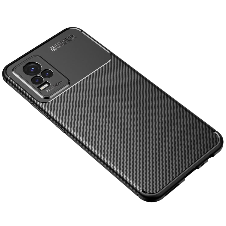 For vivo Y33S Carbon Fiber Texture Shockproof TPU Case