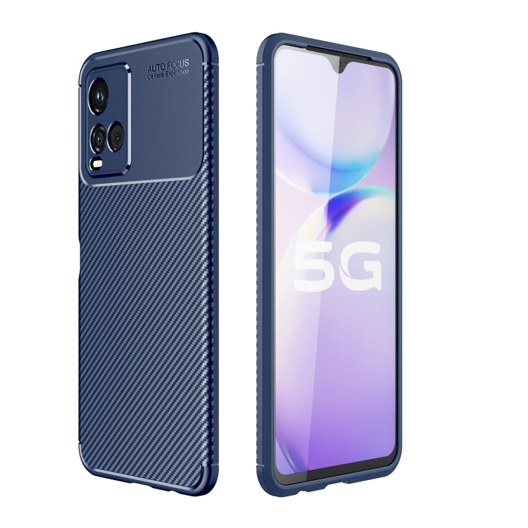 For vivo Y33S Carbon Fiber Texture Shockproof TPU Case