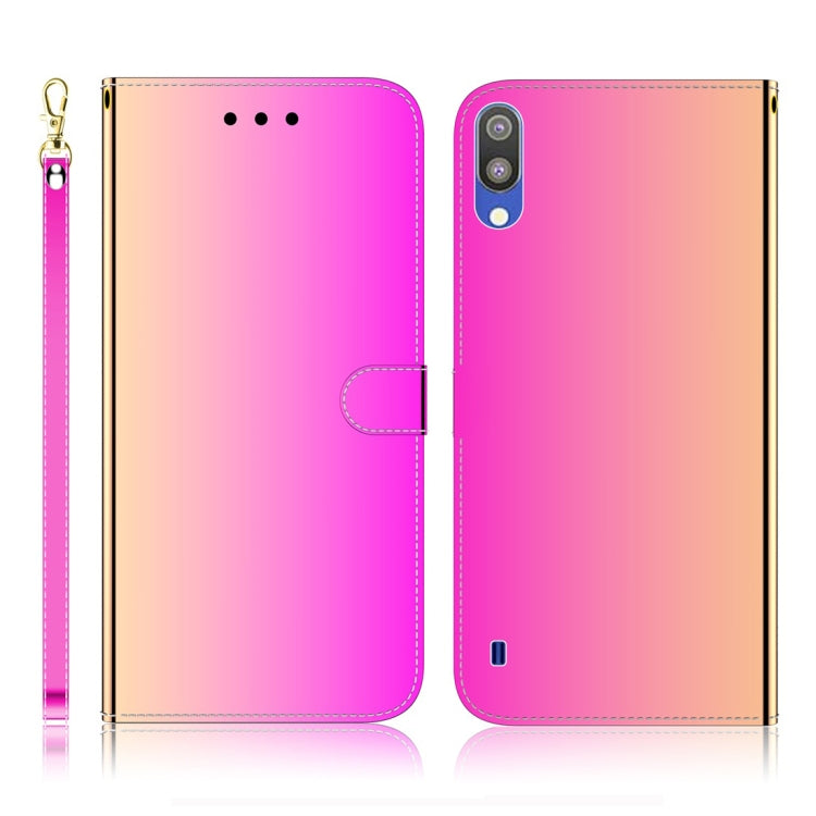 For Galaxy A10 / M10 Imitated Mirror Surface Horizontal Flip Leather Case with Holder & Card Slots & Wallet & Lanyard