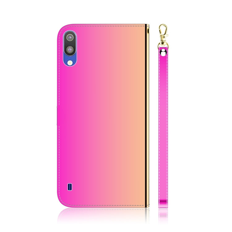 For Galaxy A10 / M10 Imitated Mirror Surface Horizontal Flip Leather Case with Holder & Card Slots & Wallet & Lanyard