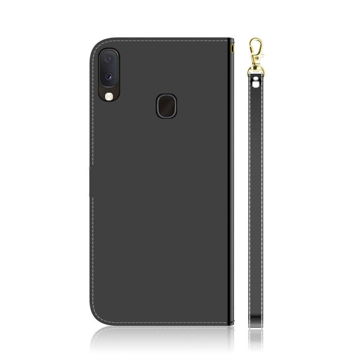 For Galaxy A20e Imitated Mirror Surface Horizontal Flip Leather Case with Holder & Card Slots & Wallet & Lanyard