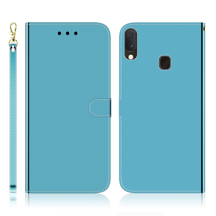 For Galaxy A20e Imitated Mirror Surface Horizontal Flip Leather Case with Holder & Card Slots & Wallet & Lanyard