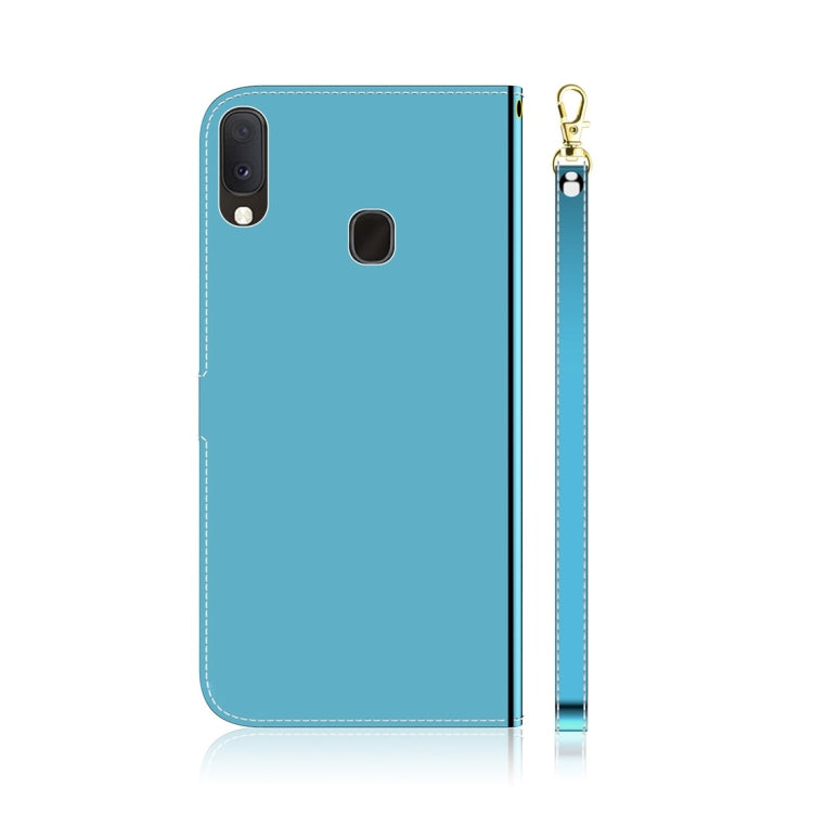 For Galaxy A20e Imitated Mirror Surface Horizontal Flip Leather Case with Holder & Card Slots & Wallet & Lanyard