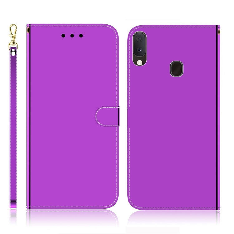 For Galaxy A20e Imitated Mirror Surface Horizontal Flip Leather Case with Holder & Card Slots & Wallet & Lanyard