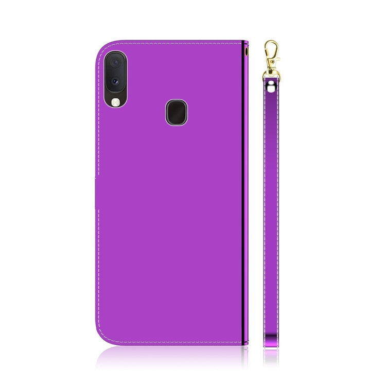 For Galaxy A20e Imitated Mirror Surface Horizontal Flip Leather Case with Holder & Card Slots & Wallet & Lanyard