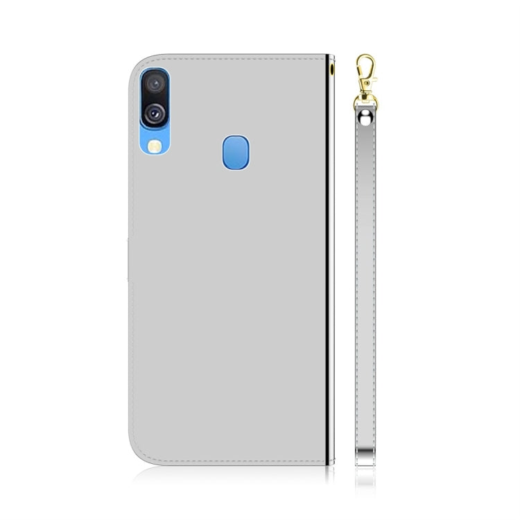 For Galaxy A40 Imitated Mirror Surface Horizontal Flip Leather Case with Holder & Card Slots & Wallet & Lanyard