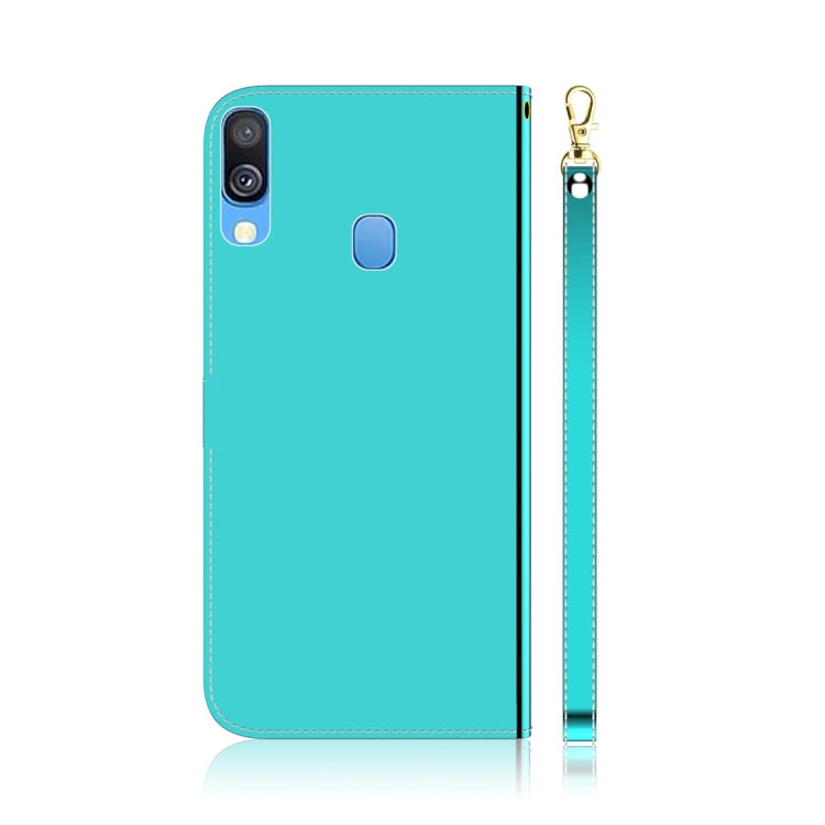 For Galaxy A40 Imitated Mirror Surface Horizontal Flip Leather Case with Holder & Card Slots & Wallet & Lanyard