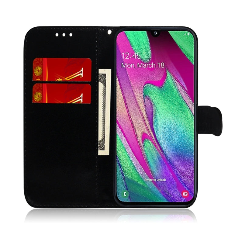 For Galaxy A40 Imitated Mirror Surface Horizontal Flip Leather Case with Holder & Card Slots & Wallet & Lanyard