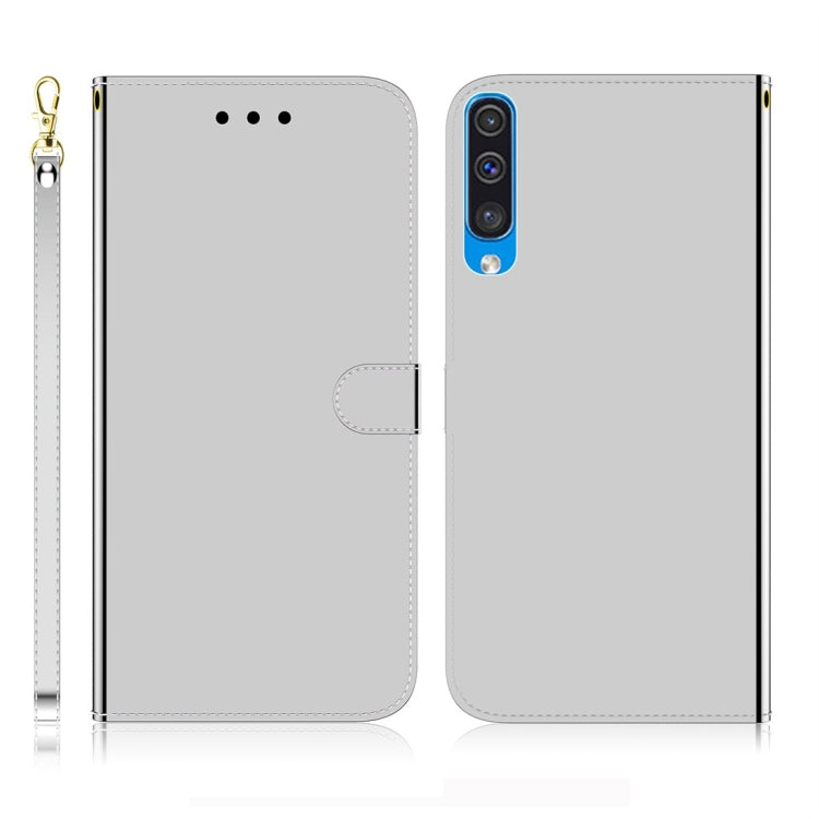 For Galaxy A50 Imitated Mirror Surface Horizontal Flip Leather Case with Holder & Card Slots & Wallet & Lanyard