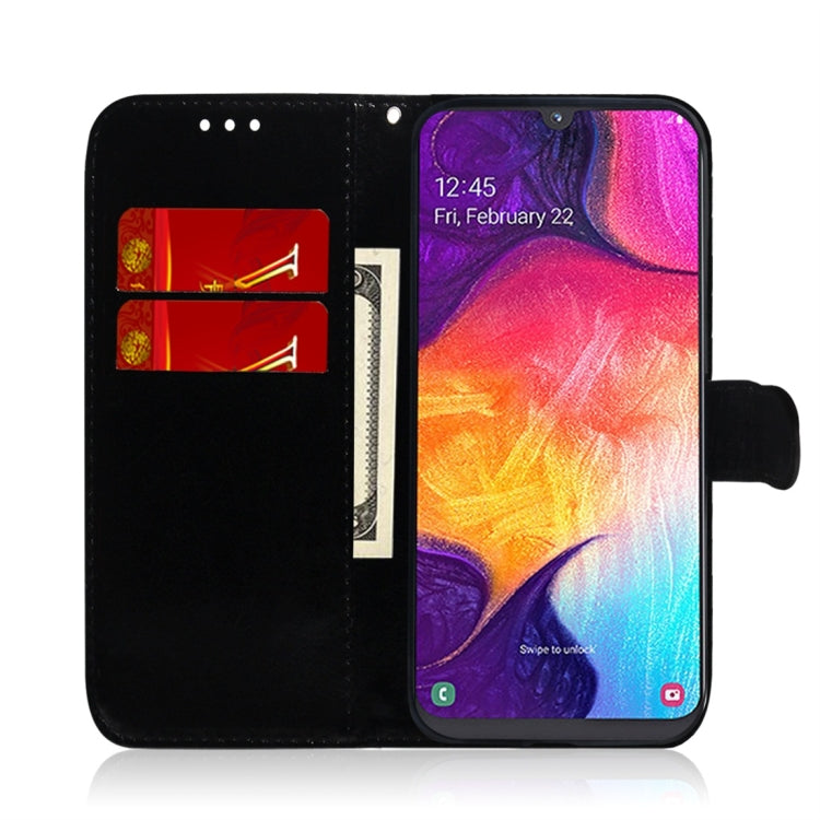 For Galaxy A50 Imitated Mirror Surface Horizontal Flip Leather Case with Holder & Card Slots & Wallet & Lanyard