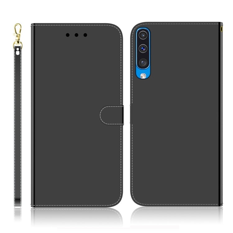 For Galaxy A50 Imitated Mirror Surface Horizontal Flip Leather Case with Holder & Card Slots & Wallet & Lanyard