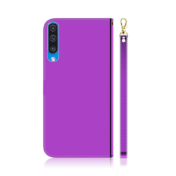 For Galaxy A50 Imitated Mirror Surface Horizontal Flip Leather Case with Holder & Card Slots & Wallet & Lanyard