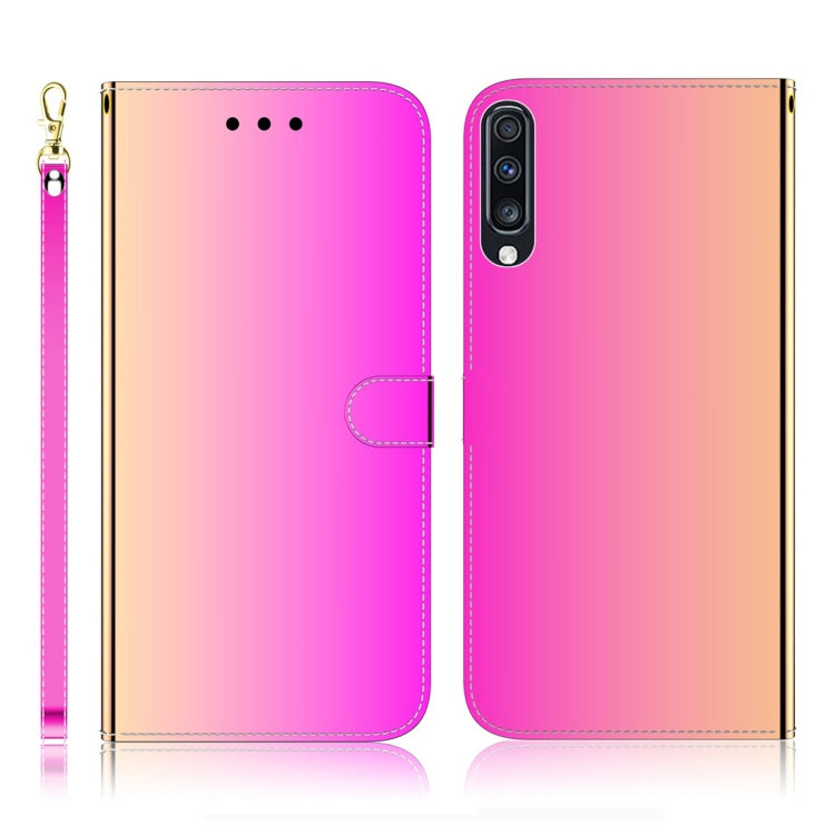 For Galaxy A70 Imitated Mirror Surface Horizontal Flip Leather Case with Holder & Card Slots & Wallet & Lanyard