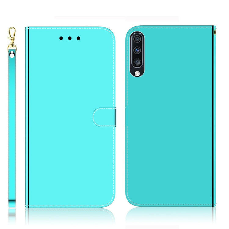 For Galaxy A70 Imitated Mirror Surface Horizontal Flip Leather Case with Holder & Card Slots & Wallet & Lanyard
