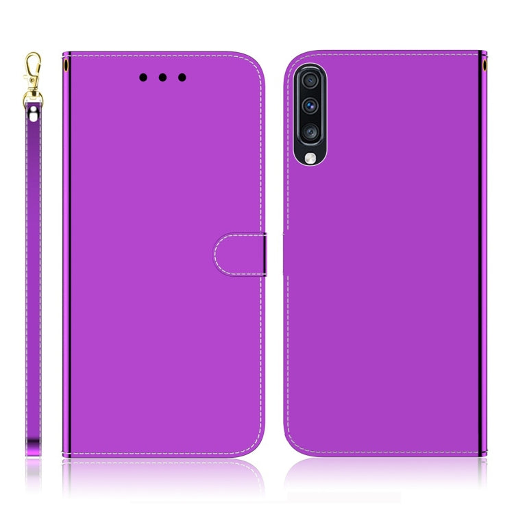 For Galaxy A70 Imitated Mirror Surface Horizontal Flip Leather Case with Holder & Card Slots & Wallet & Lanyard