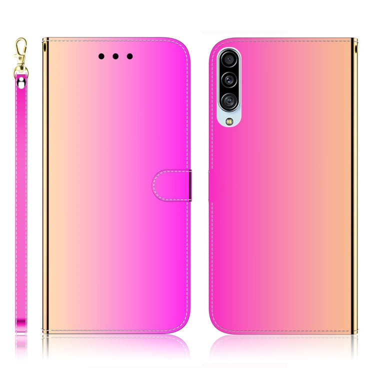 For Galaxy A90 5G Imitated Mirror Surface Horizontal Flip Leather Case with Holder & Card Slots & Wallet & Lanyard