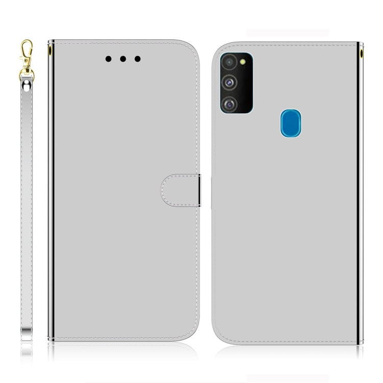 For Galaxy M30s Imitated Mirror Surface Horizontal Flip Leather Case with Holder & Card Slots & Wallet & Lanyard