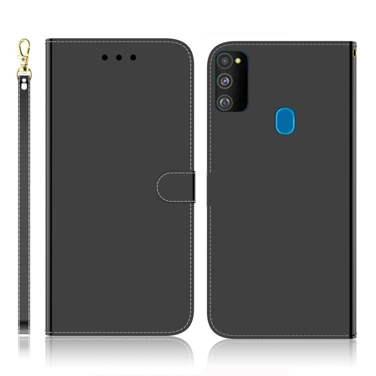 For Galaxy M30s Imitated Mirror Surface Horizontal Flip Leather Case with Holder & Card Slots & Wallet & Lanyard