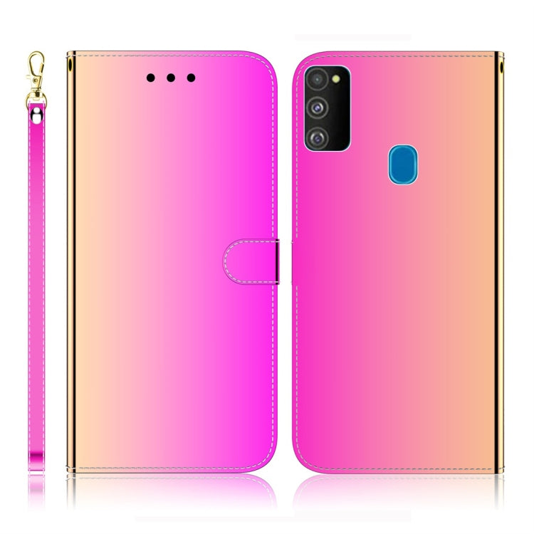 For Galaxy M30s Imitated Mirror Surface Horizontal Flip Leather Case with Holder & Card Slots & Wallet & Lanyard