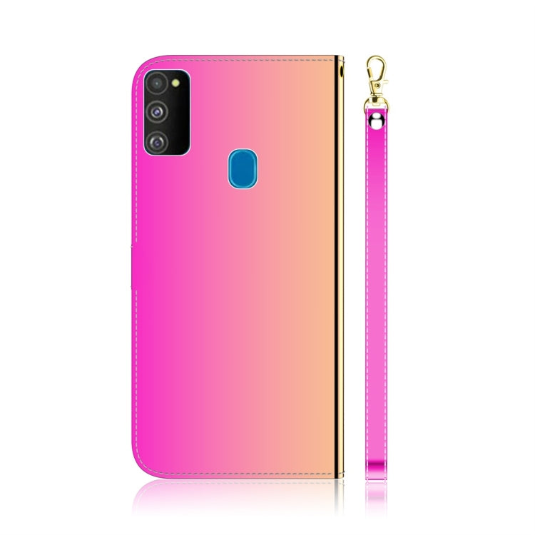 For Galaxy M30s Imitated Mirror Surface Horizontal Flip Leather Case with Holder & Card Slots & Wallet & Lanyard