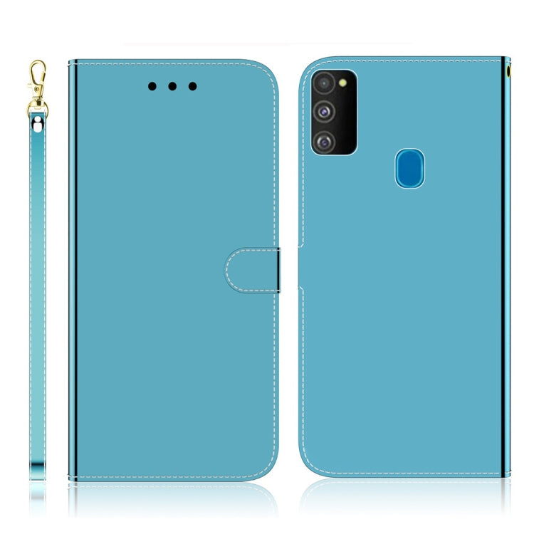 For Galaxy M30s Imitated Mirror Surface Horizontal Flip Leather Case with Holder & Card Slots & Wallet & Lanyard