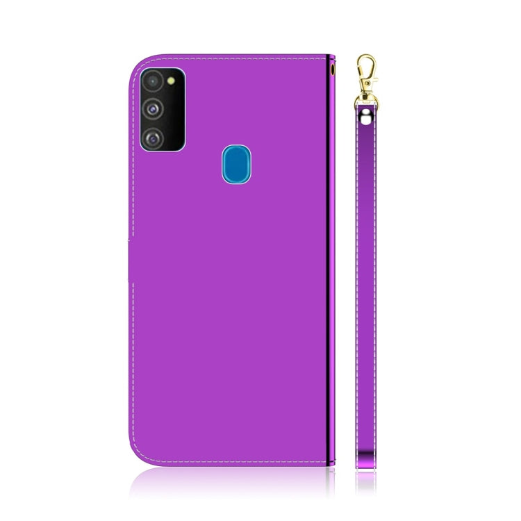 For Galaxy M30s Imitated Mirror Surface Horizontal Flip Leather Case with Holder & Card Slots & Wallet & Lanyard