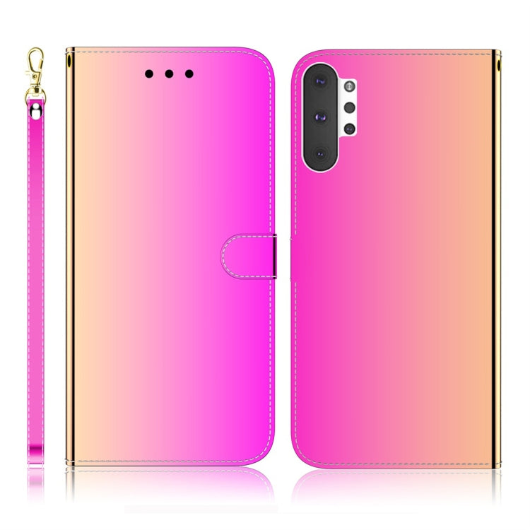 For Galaxy Note 10+ Imitated Mirror Surface Horizontal Flip Leather Case with Holder & Card Slots & Wallet & Lanyard