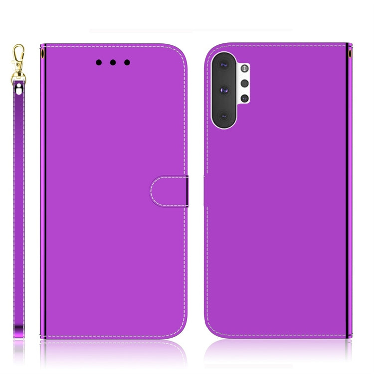 For Galaxy Note 10+ Imitated Mirror Surface Horizontal Flip Leather Case with Holder & Card Slots & Wallet & Lanyard
