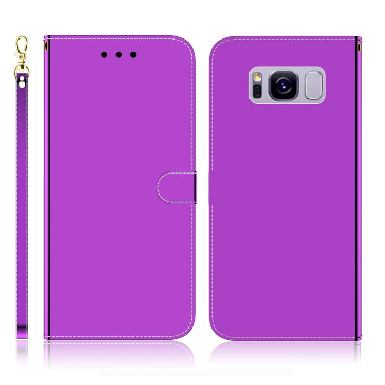 For Galaxy S8 Imitated Mirror Surface Horizontal Flip Leather Case with Holder & Card Slots & Wallet & Lanyard