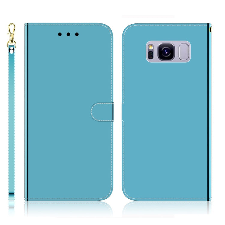 For Galaxy S8+ Imitated Mirror Surface Horizontal Flip Leather Case with Holder & Card Slots & Wallet & Lanyard