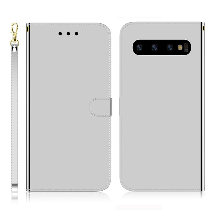 For Galaxy S10 Imitated Mirror Surface Horizontal Flip Leather Case with Holder & Card Slots & Wallet & Lanyard