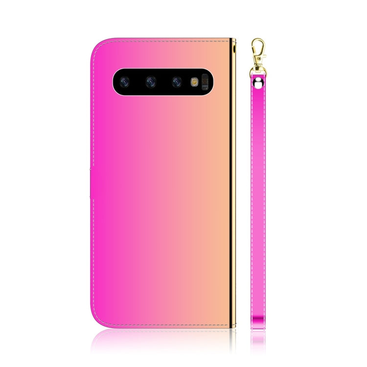 For Galaxy S10 Imitated Mirror Surface Horizontal Flip Leather Case with Holder & Card Slots & Wallet & Lanyard