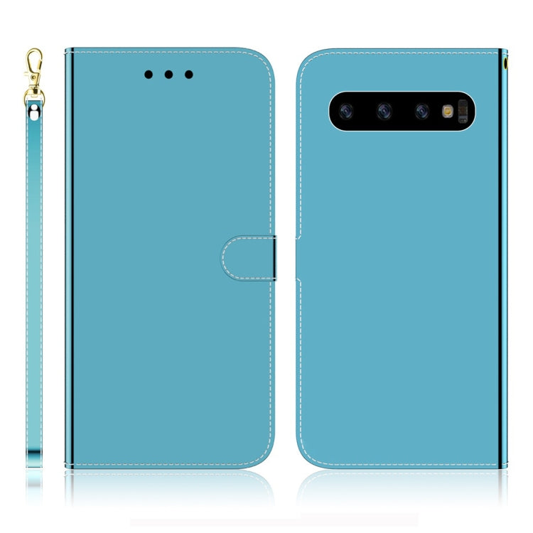 For Galaxy S10 Imitated Mirror Surface Horizontal Flip Leather Case with Holder & Card Slots & Wallet & Lanyard