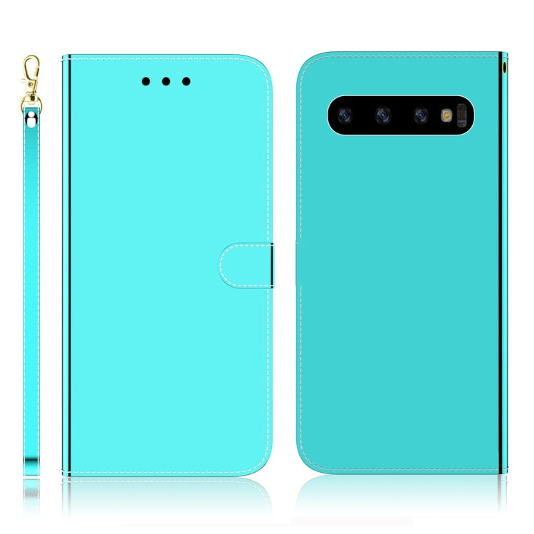 For Galaxy S10 Imitated Mirror Surface Horizontal Flip Leather Case with Holder & Card Slots & Wallet & Lanyard