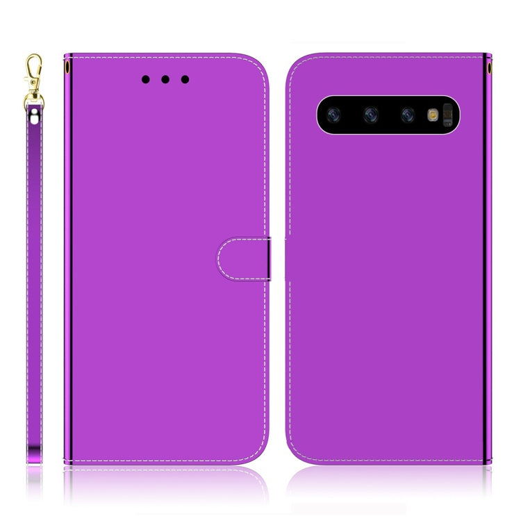 For Galaxy S10 Imitated Mirror Surface Horizontal Flip Leather Case with Holder & Card Slots & Wallet & Lanyard