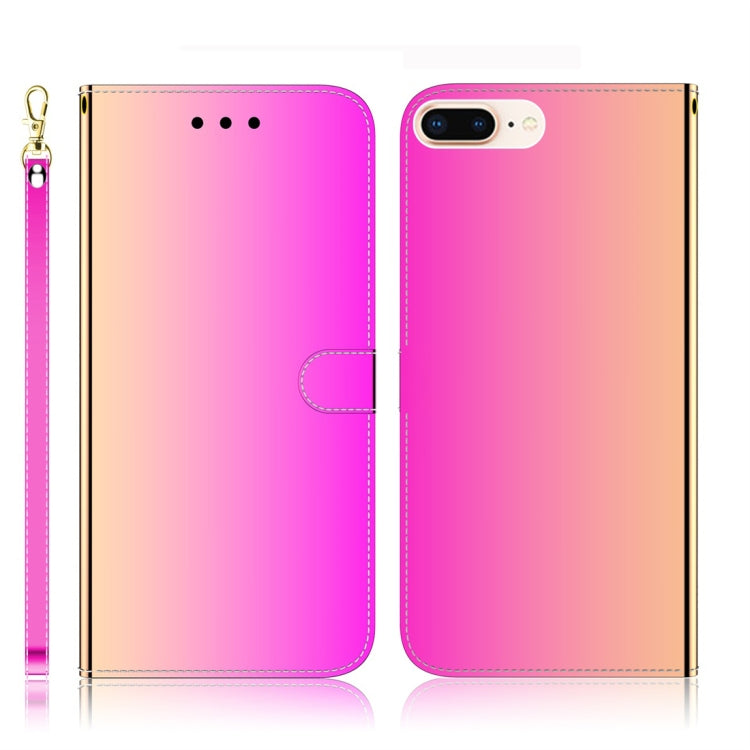 For iPhone 7 Plus / 8 Plus Imitated Mirror Surface Horizontal Flip Leather Case with Holder & Card Slots & Wallet & Lanyard