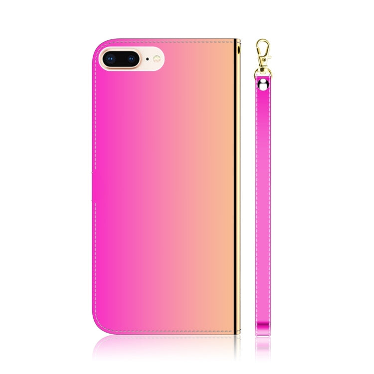For iPhone 7 Plus / 8 Plus Imitated Mirror Surface Horizontal Flip Leather Case with Holder & Card Slots & Wallet & Lanyard