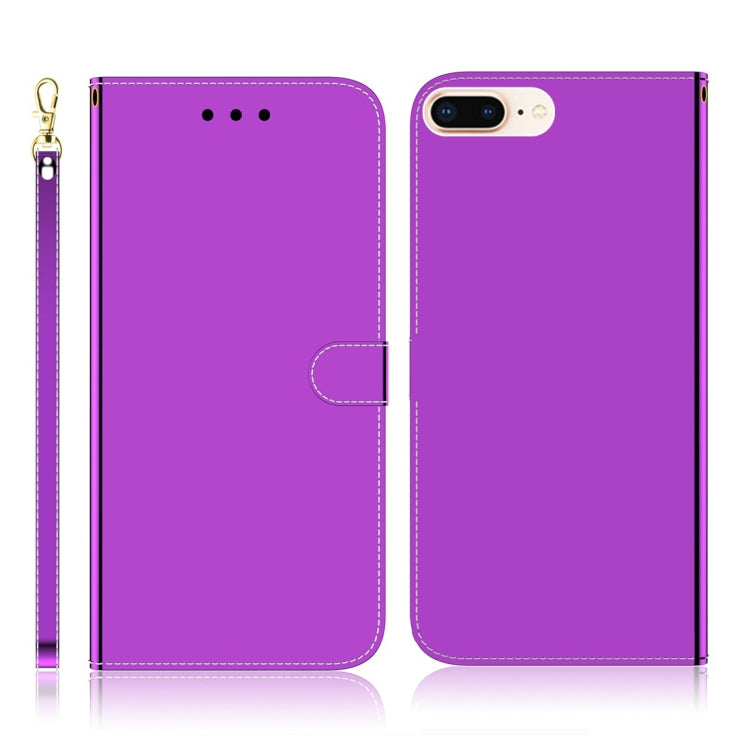 For iPhone 7 Plus / 8 Plus Imitated Mirror Surface Horizontal Flip Leather Case with Holder & Card Slots & Wallet & Lanyard