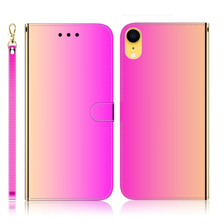 For iPhone XR Imitated Mirror Surface Horizontal Flip Leather Case with Holder & Card Slots & Wallet & Lanyard