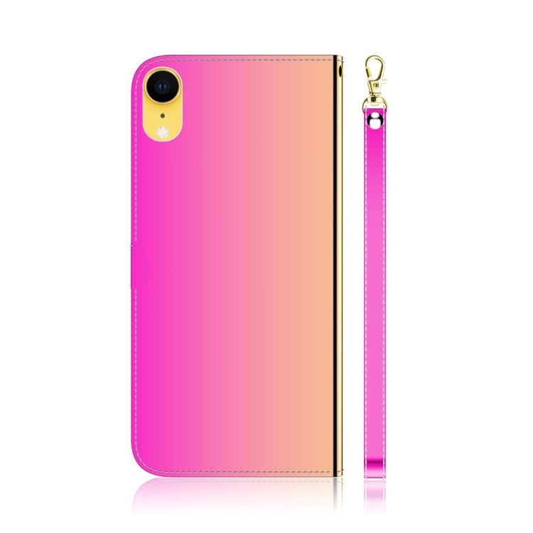 For iPhone XR Imitated Mirror Surface Horizontal Flip Leather Case with Holder & Card Slots & Wallet & Lanyard