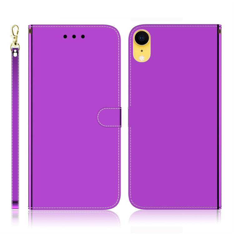 For iPhone XR Imitated Mirror Surface Horizontal Flip Leather Case with Holder & Card Slots & Wallet & Lanyard