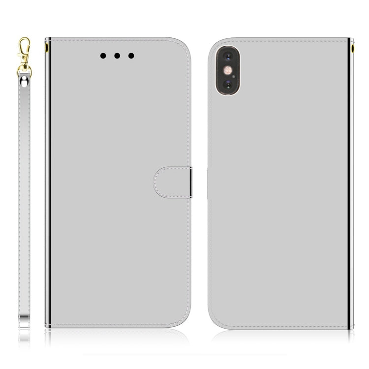 For iPhone XS Max Imitated Mirror Surface Horizontal Flip Leather Case with Holder & Card Slots & Wallet & Lanyard