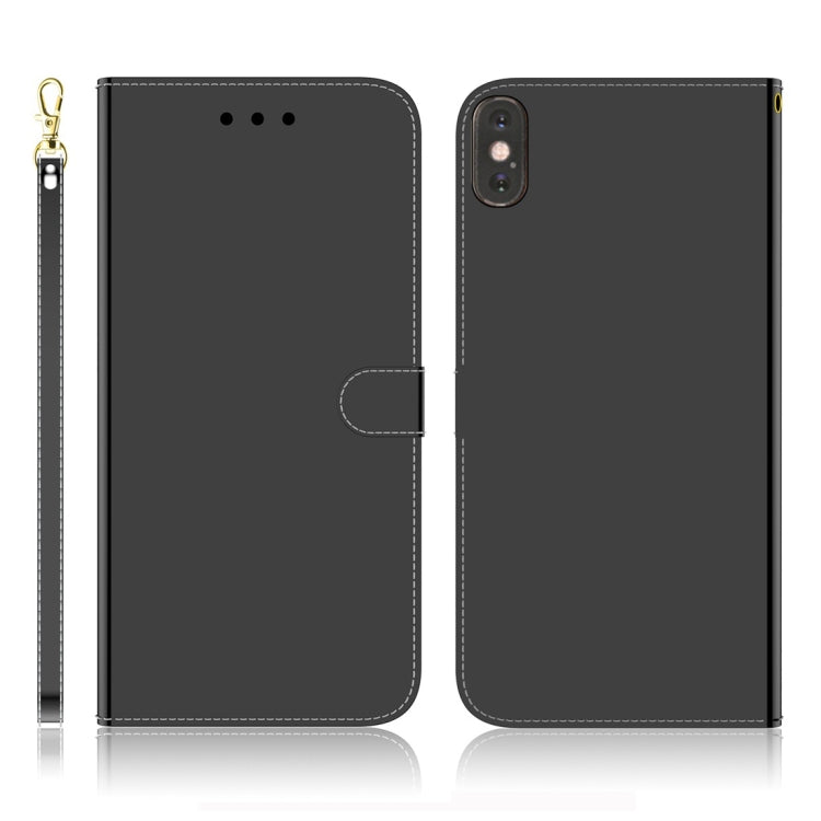 For iPhone XS Max Imitated Mirror Surface Horizontal Flip Leather Case with Holder & Card Slots & Wallet & Lanyard