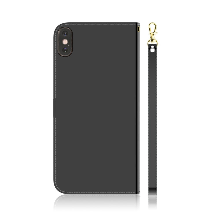For iPhone XS Max Imitated Mirror Surface Horizontal Flip Leather Case with Holder & Card Slots & Wallet & Lanyard