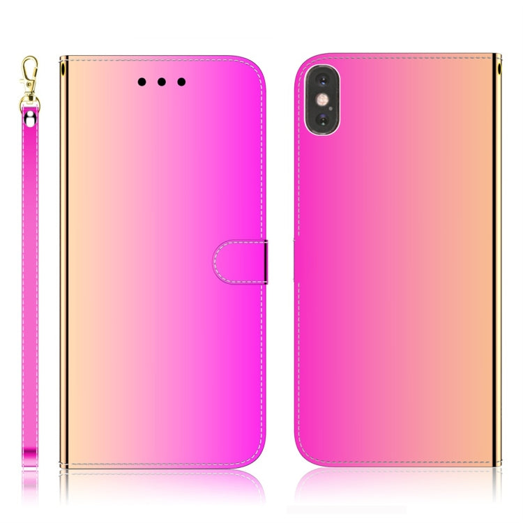 For iPhone XS Max Imitated Mirror Surface Horizontal Flip Leather Case with Holder & Card Slots & Wallet & Lanyard