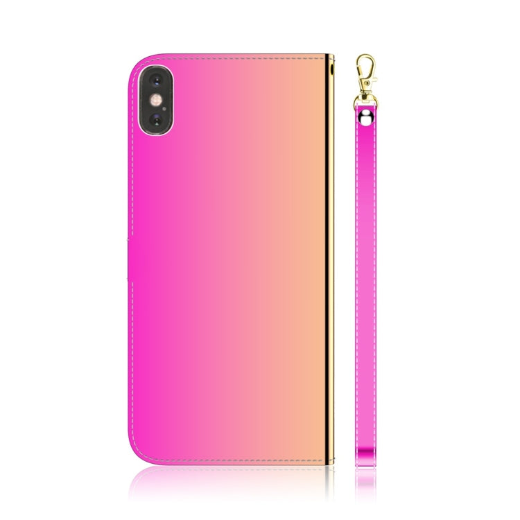 For iPhone XS Max Imitated Mirror Surface Horizontal Flip Leather Case with Holder & Card Slots & Wallet & Lanyard